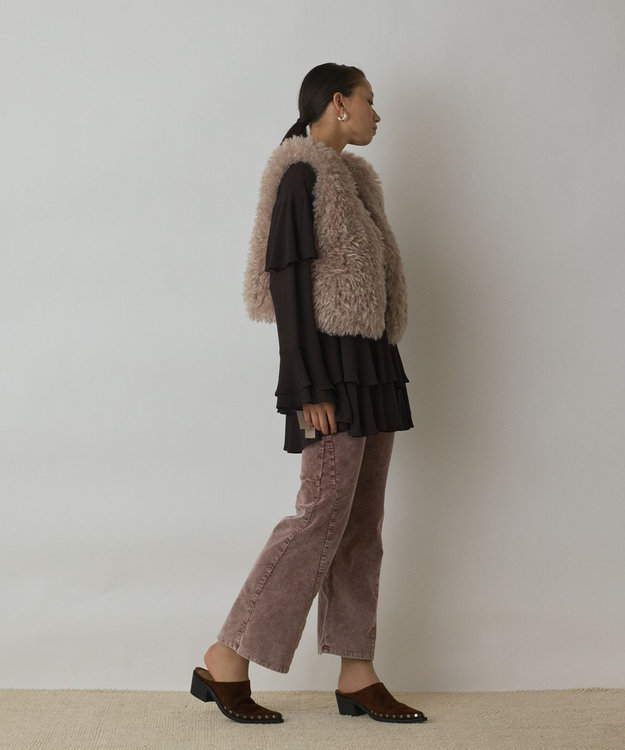 GRACE CONTINENTAL ショ－トファ－ジレ ベージュ