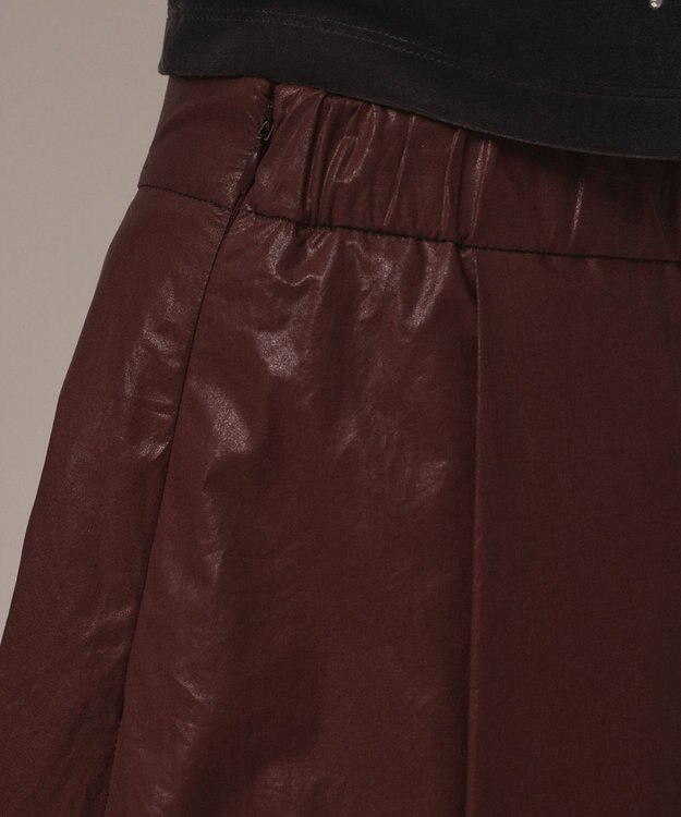 GRACE CONTINENTAL コーティングタックスカート ブラウン