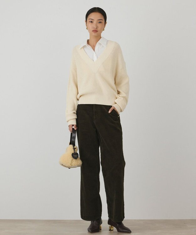 GRACE CONTINENTAL シャツカラーニットトップ キナリ