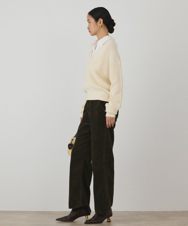 GRACE CONTINENTAL シャツカラーニットトップ キナリ
