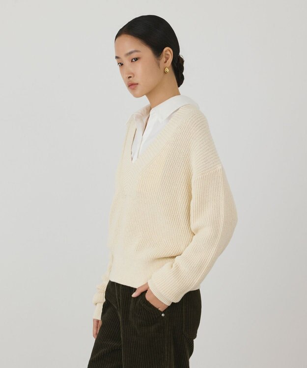 GRACE CONTINENTAL シャツカラーニットトップ キナリ