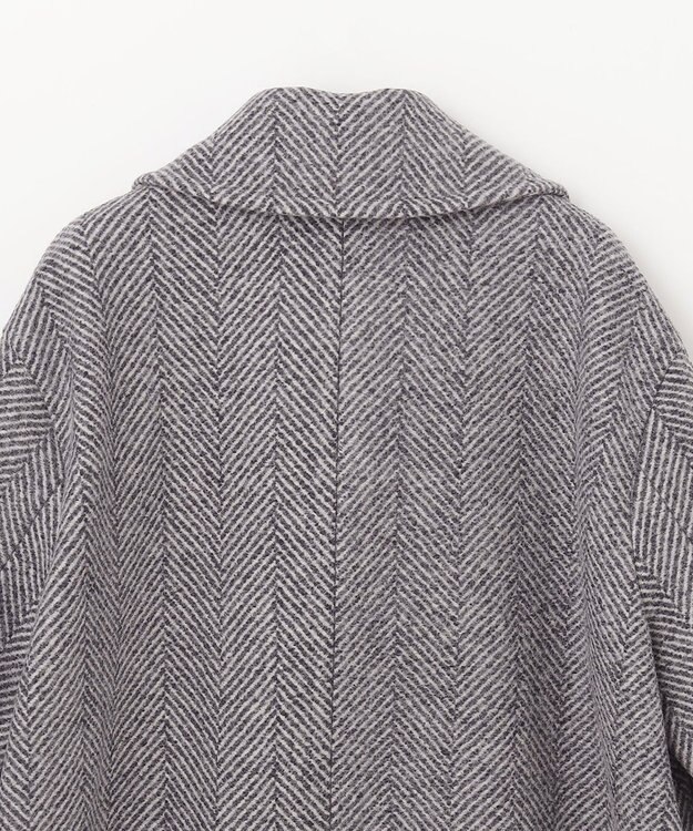 GRACE CONTINENTAL ヘリンボーンピーコート グレー