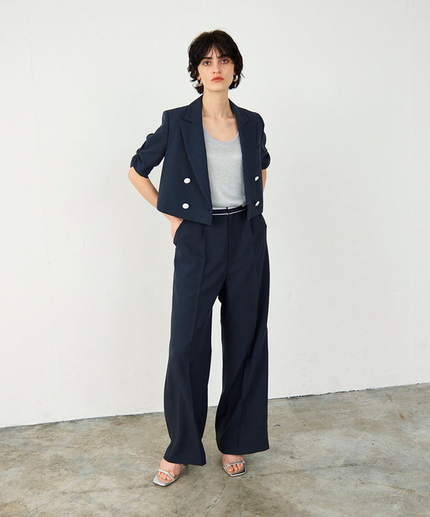 GRACE CONTINENTAL ショートテーラージャケット ネイビー