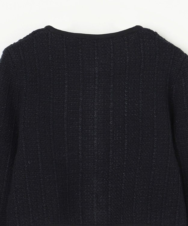 GRACE CONTINENTAL ツイードショートニットカーディガン ブラック