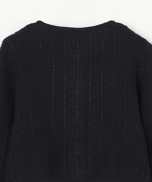 GRACE CONTINENTAL ツイードショートニットカーディガン ブラック