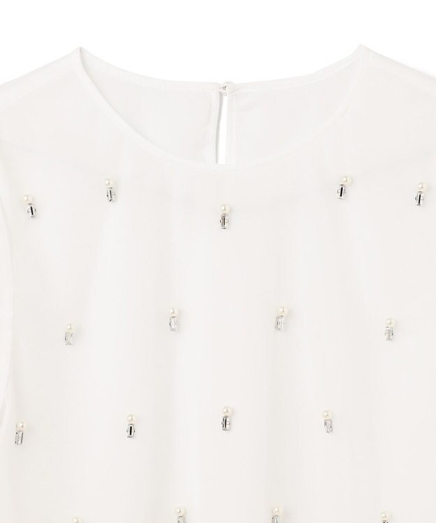 GRACE CONTINENTAL ビジューチュールトップ ホワイト