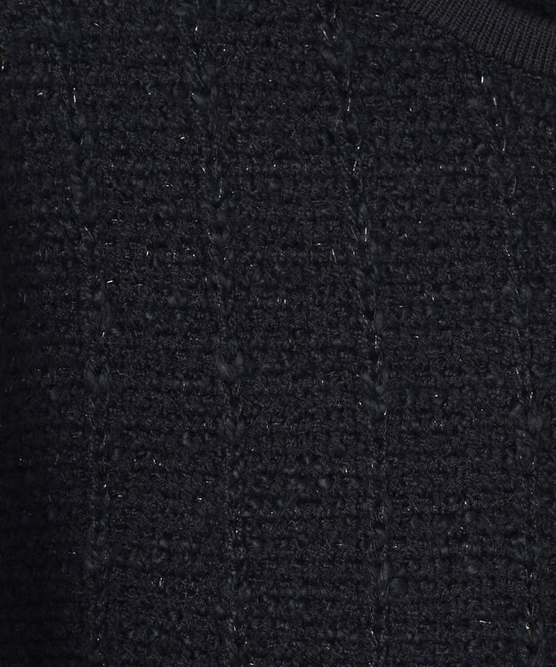 GRACE CONTINENTAL ツイードショートニットカーディガン ブラック