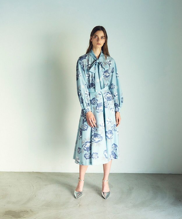 【458】美品 グレースコンチネンタル フラワープリントボウタイブラウス フラワープリントボウタイブラウス / GRACE CONTINENTAL | GRACE