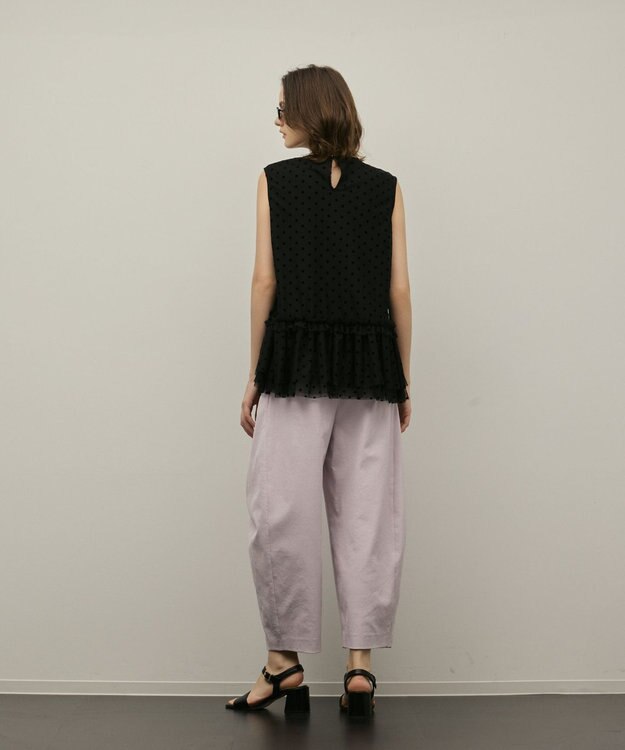 GRACE CONTINENTAL チュールティアードブラウス ブラック