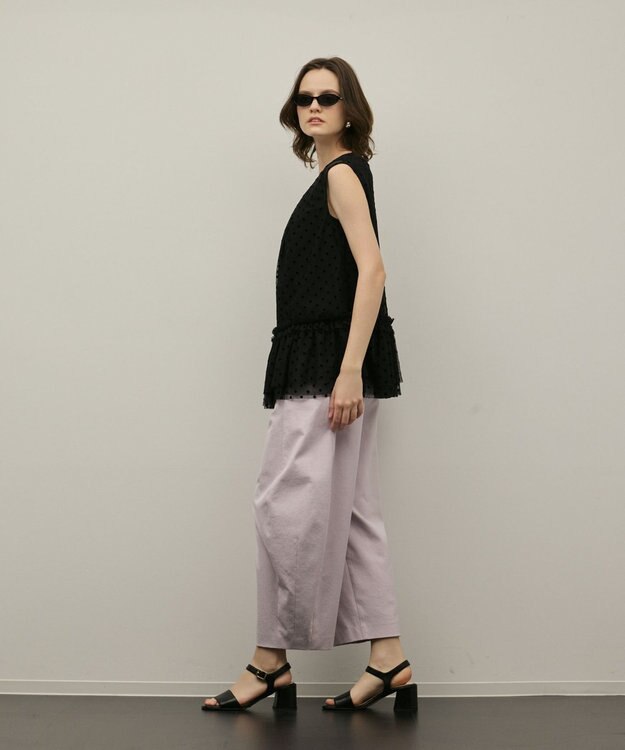 GRACE CONTINENTAL チュールティアードブラウス ブラック