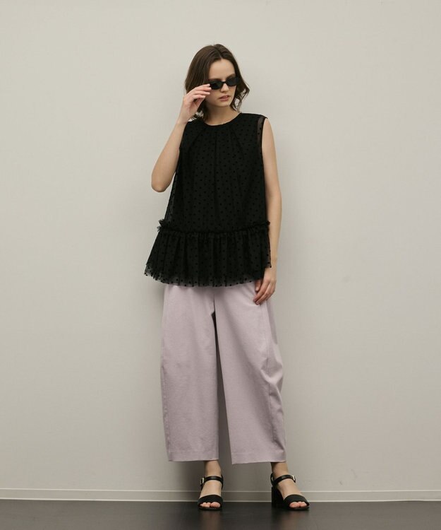 GRACE CONTINENTAL チュールティアードブラウス ブラック