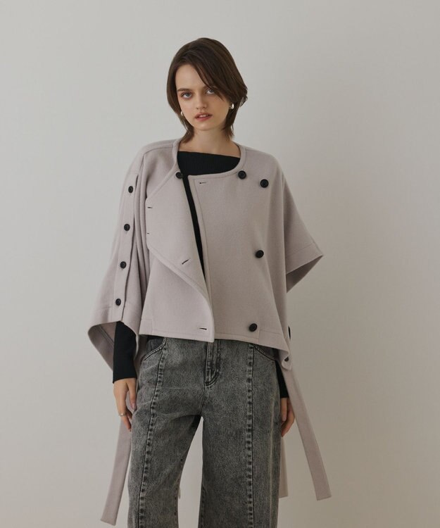 GRACE CONTINENTAL ライトビーバーポンチョ ベージュ