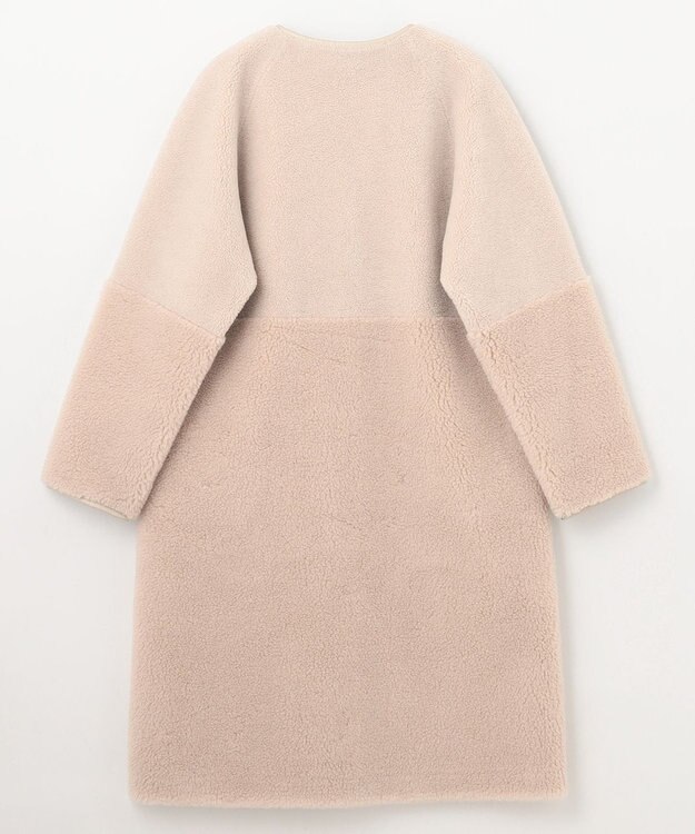 GRACE CONTINENTAL ノーカラーボアムートンコート ベージュ