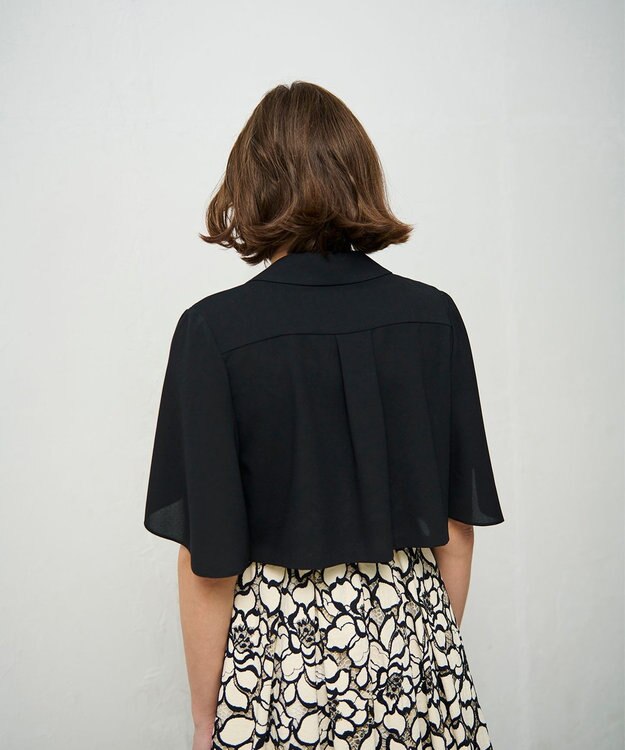 GRACE CONTINENTAL ケープスリーブシアージャケット ブラック