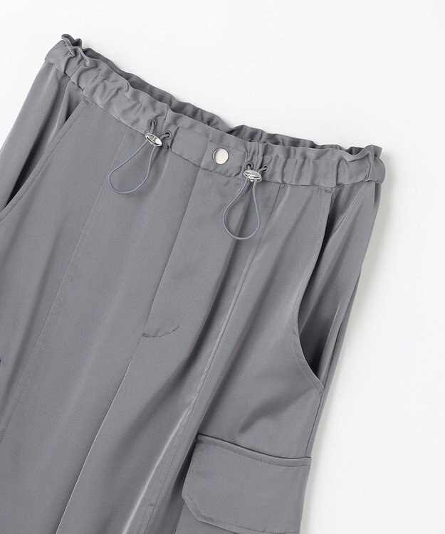 GRACE CONTINENTAL サテンカーゴパンツ グレー