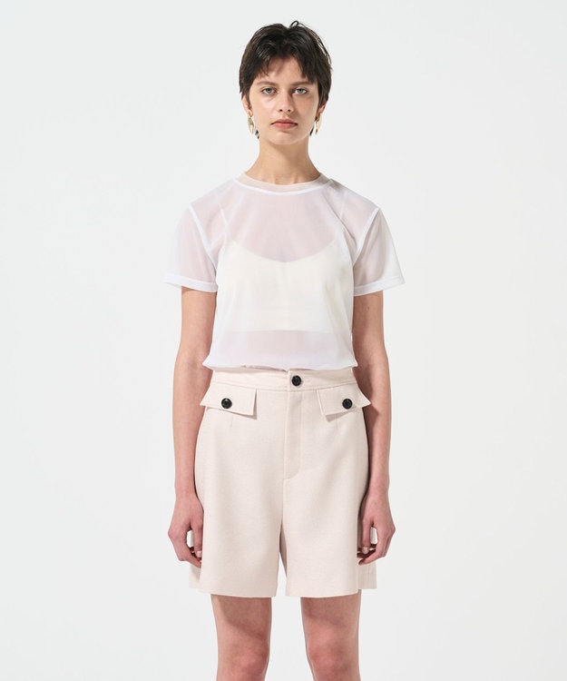 GRACE CONTINENTAL シアークルーカットトップ ホワイト