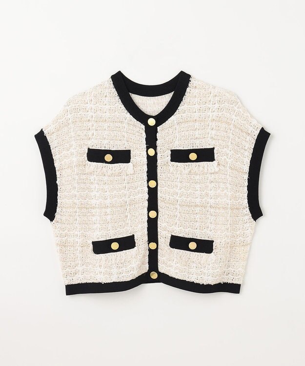 GRACE CONTINENTAL ショートニットベスト キナリ