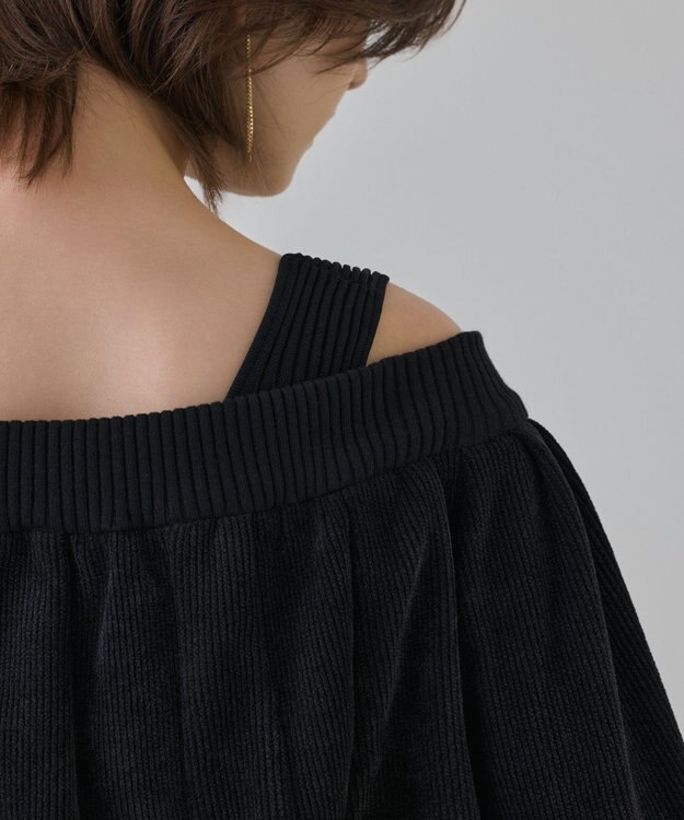 GRACE CONTINENTAL バルーンモールカットカーディガン ブラック