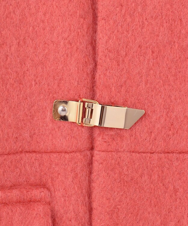 GRACE CONTINENTAL ノーカラーシャギーコート ピンク