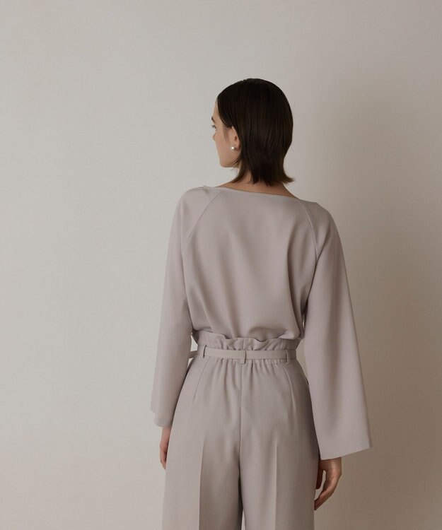 GRACE CONTINENTAL スリットスリーブトップ ベージュ