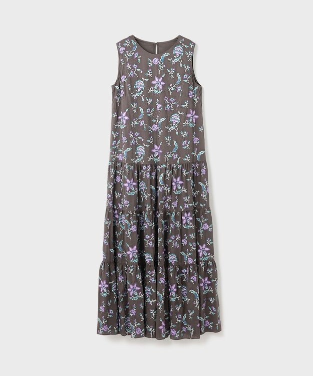 GRACE CONTINENTAL ティアードロングワンピース カーキ