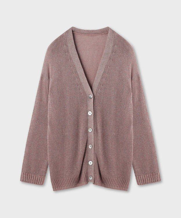 GRACE CONTINENTAL ラメルーズニットカーディガン ベージュ