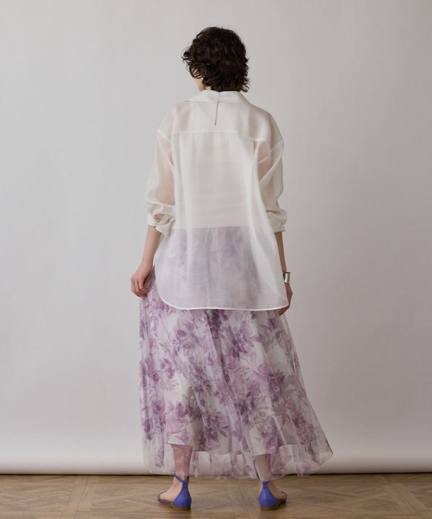 GRACE CONTINENTAL シャドーフラワープリントスカート ピンク