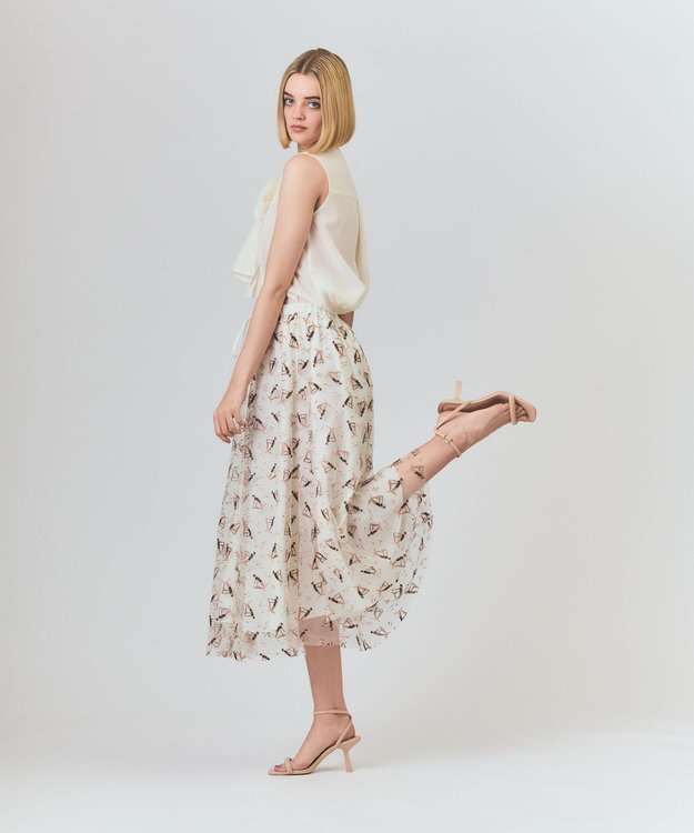 GRACE CONTINENTAL マリンembフレアスカート キナリ