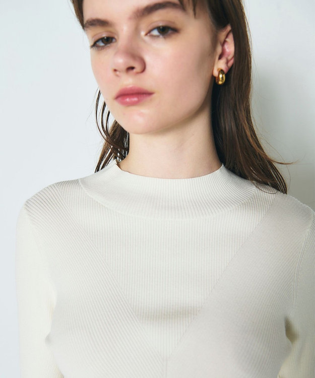 GRACE CONTINENTAL リブニットトップ ホワイト