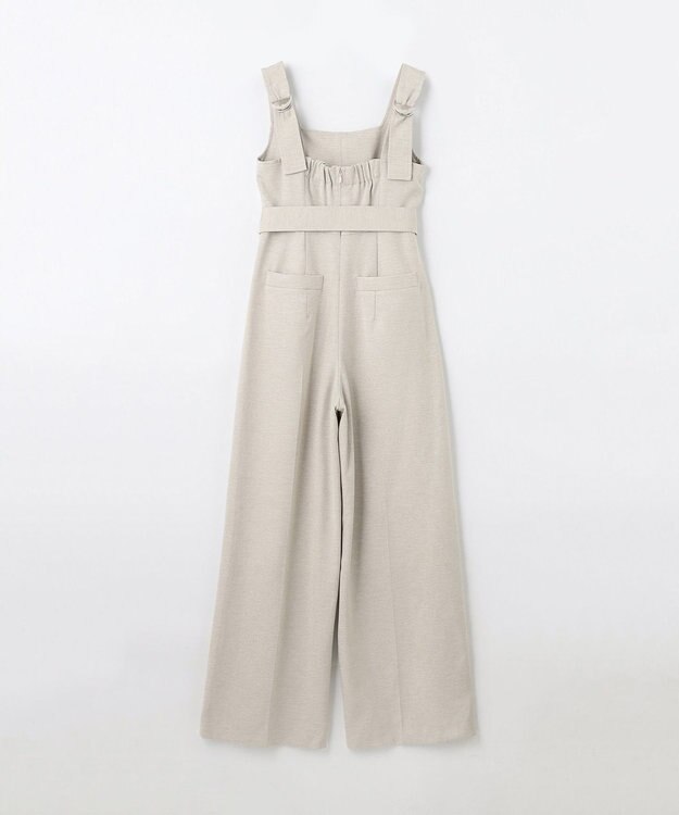 GRACE CONTINENTAL 麻調ベルトサロペット ベージュ