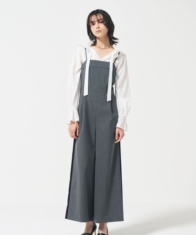 GRACE CONTINENTAL サイドラインサロペ グレー