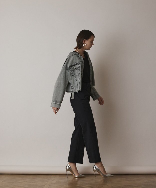 GRACE CONTINENTAL ストレッチフレアパンツ ブラック