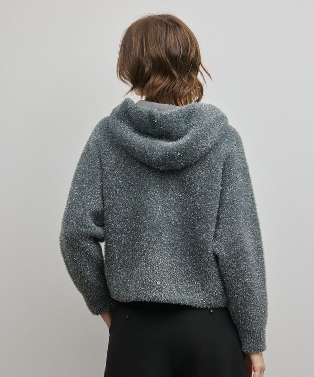 GRACE CONTINENTAL フェザーニットパーカー チャコール