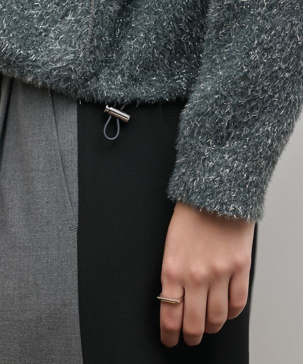 GRACE CONTINENTAL フェザーニットパーカー チャコール