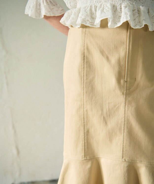 GRACE CONTINENTAL ミディマーメイドスカート ベージュ