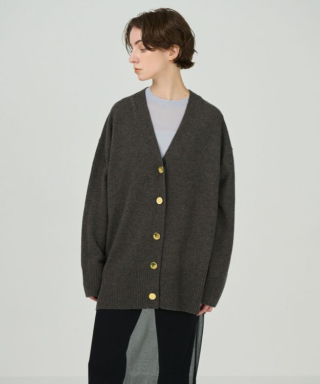 GRACE CONTINENTAL クーマラムニットカーディガン ブラウン