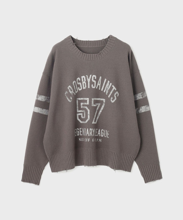 GRACE CONTINENTAL ナンバリングニットトップ グレー