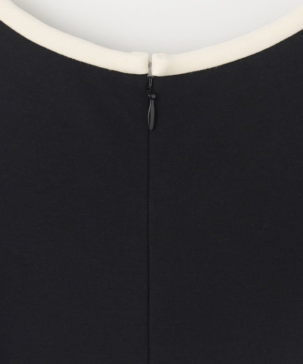 GRACE CONTINENTAL 配色ポンチフレアワンピース ブラック