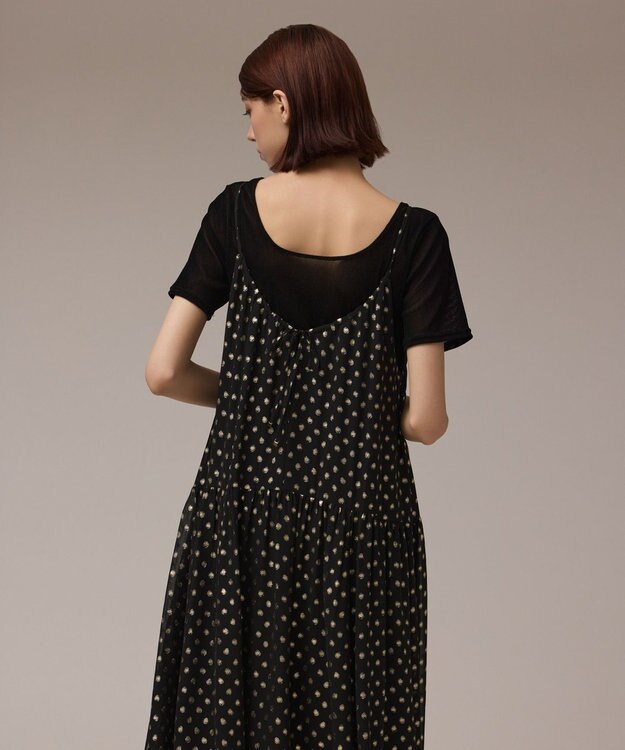 GRACE CONTINENTAL フォイルドットキャミワンピース ブラック