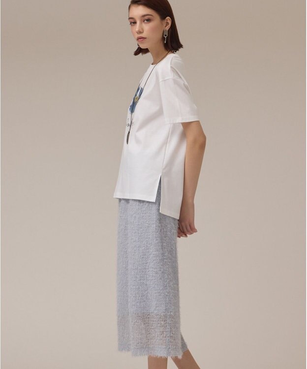 GRACE CONTINENTAL チュールタイトスカート ブルー