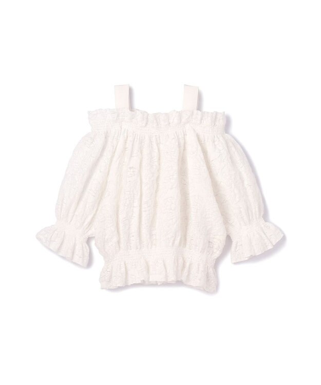 GRACE CONTINENTAL ドルマンフクレジャガードニットトップ ホワイト