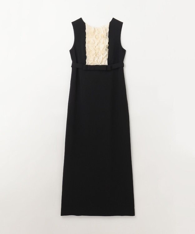 GRACE CONTINENTAL シアーラッフルロングドレス ブラック