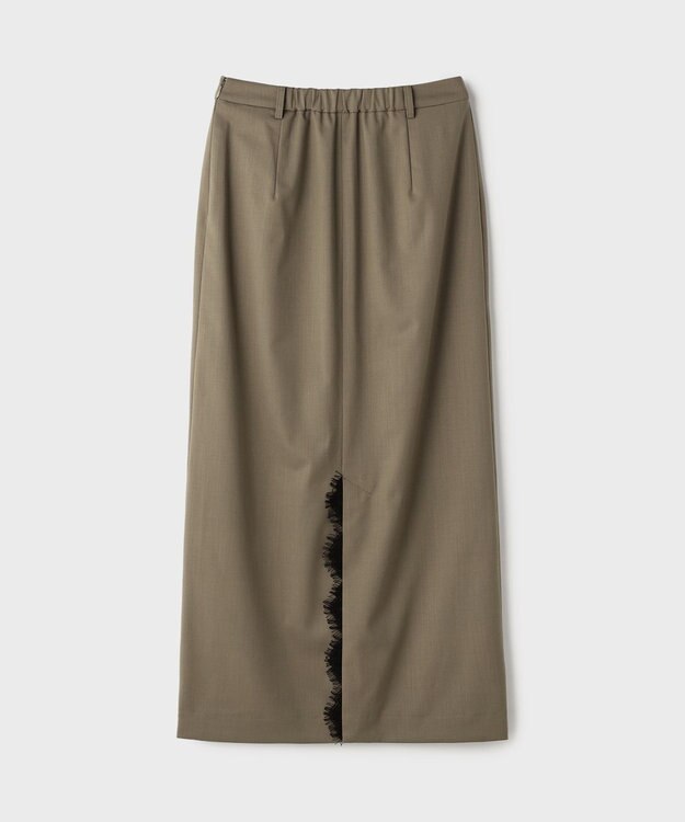 GRACE CONTINENTAL ベンツレースタイトロングスカート カーキ