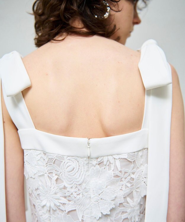 GRACE CONTINENTAL ケミカルフラワーレースワンピース ホワイト