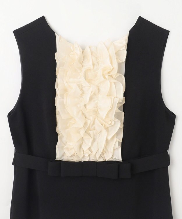 GRACE CONTINENTAL シアーラッフルロングドレス ブラック