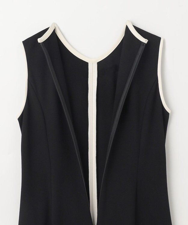 GRACE CONTINENTAL 配色ポンチフレアワンピース ブラック