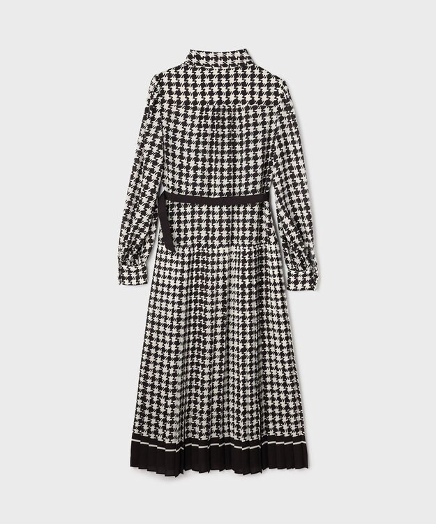 GRACE CONTINENTAL バイカラーチェックプリントワンピース ブラック