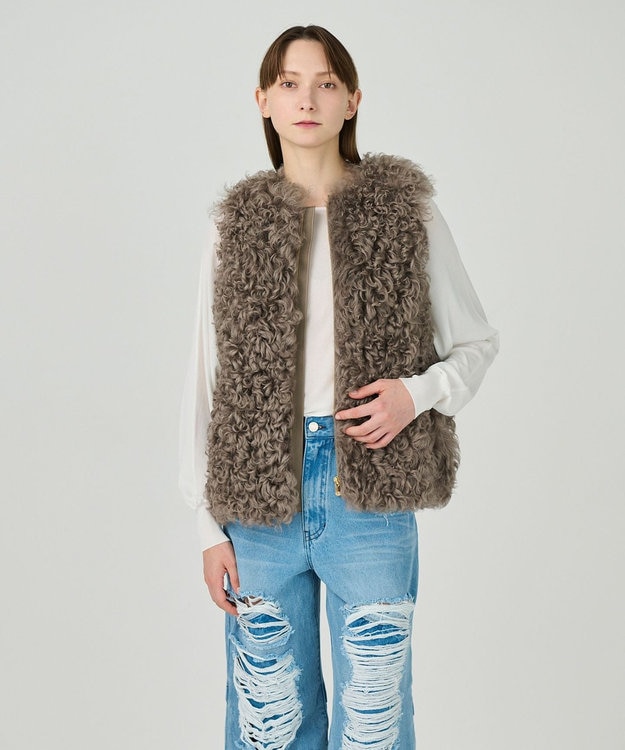 GRACE CONTINENTAL ムートンファージレ グレー