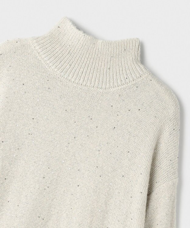 GRACE CONTINENTAL スパンコールニットワンピース ホワイト