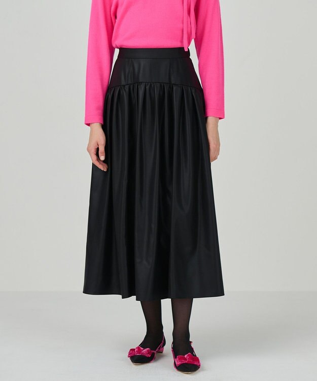 GRACE CONTINENTAL チンツジョーゼットスカート ブラック